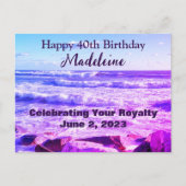 Foto van Atlantic Ocean Waves 40th Birthday Paars Briefkaart (Voorkant)
