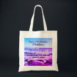 Foto van Atlantic Ocean Waves 40th Birthday Paars Tote Bag<br><div class="desc">Dit is een mooie foto van de Atlantische Oceaan. Ideaal voor zee liefhebbers en paarse liefhebbers.</div>