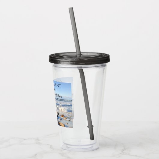 Foto van Atlantic Ocean Waves Happy Retirement Acryl Drinkbeker (Links)