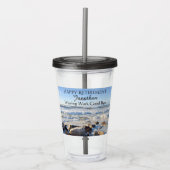 Foto van Atlantic Ocean Waves Happy Retirement Acryl Drinkbeker (Voorkant)