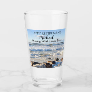 Foto van Atlantic Ocean Waves Happy Retirement Glas