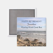 Foto van Atlantic Ocean Waves Happy Retirement Magneet (Voorkant / Achterkant)