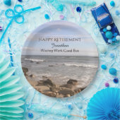 Foto van Atlantic Ocean Waves Happy Retirement Papieren Bordje (Feest)