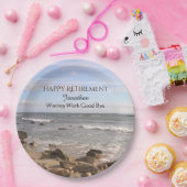 Foto van Atlantic Ocean Waves Happy Retirement Papieren Bordje (Feest)