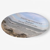 Foto van Atlantic Ocean Waves Happy Retirement Papieren Bordje (Gekanteld)