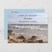 Foto van Atlantic Ocean Waves Happy Retirement Pos Briefkaart (Voorkant / Achterkant)