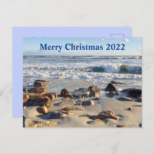 Foto van Atlantic Ocean Waves Kerstmis Feestdagenkaart (Voorkant / Achterkant)