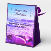 Foto van Atlantic Ocean Waves Paars 40th Birthday Bedankdoosjes (Achterkant)