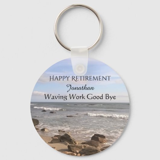 Foto van Atlantic Ocean Waves Retirement Funny Sleutelhanger (Voorkant)