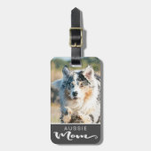 Foto van Australian Shepherd Aussie Ma Dog Bagagelabel (Voorkant verticaal)