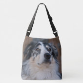 Foto van Australian Shepherd Mix Close-up Crossbody Tas (Voorkant)