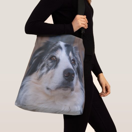 Foto van Australian Shepherd Mix Close-up Crossbody Tas (Dichtbij)