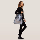 Foto van Australian Shepherd Mix Close-up Crossbody Tas (Op model)