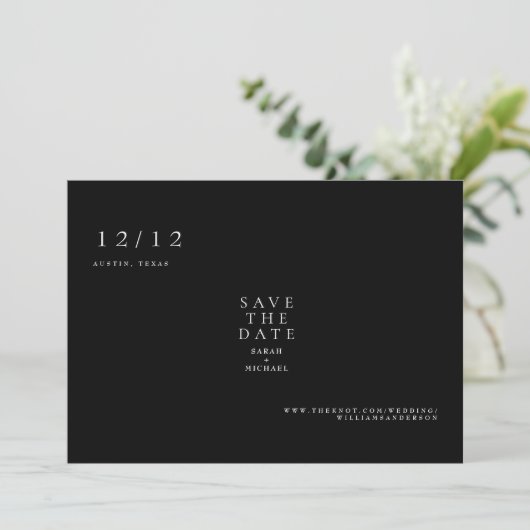 Foto van B/W Black Wedding Save the Date (Staand voorkant)
