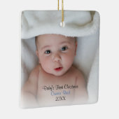 Foto van Baby Blue Baby Baby, eerste kerstmis Keramisch Ornament (Rechts)