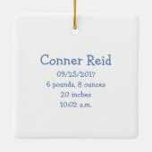 Foto van Baby Blue Baby Baby, eerste kerstmis Keramisch Ornament (Achterkant)