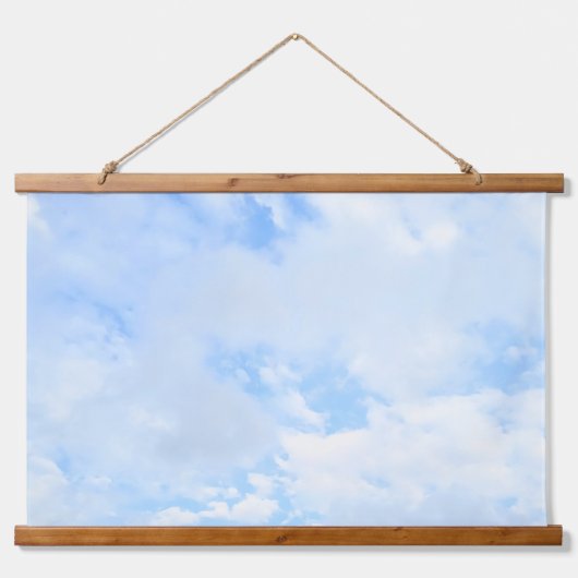 Foto van Baby Blue Peaceful Sky Nursery Room Hangend Wandkleed (Voorkant)