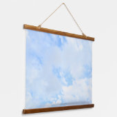 Foto van Baby Blue Peaceful Sky Nursery Room Hangend Wandkleed (Gebogen)