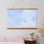 Foto van Baby Blue Peaceful Sky Nursery Room Hangend Wandkleed (Slaapkamer)