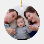 Foto van Baby Boy's eerste  kersttruck Keramisch Ornament (Achterkant)