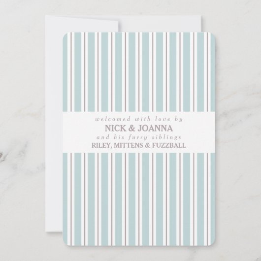 Foto van baby Hallo World Taupe/Aqua 3 Aankondiging (Achterkant)