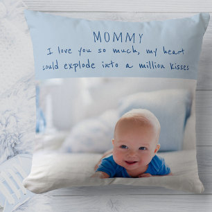 Foto van babyjongen en lief bericht voor mama kussen