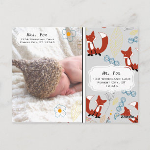 Foto van babyjongen Vos Bos Geboorte Record Statis Briefkaart