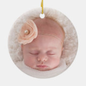 Foto van Baby's First Kerstmis Waterverf Floral Keramisch Ornament (Achterkant)