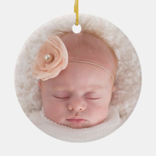 Foto van Baby's First Kerstmis Waterverf Floral Keramisch Ornament (Achterkant)