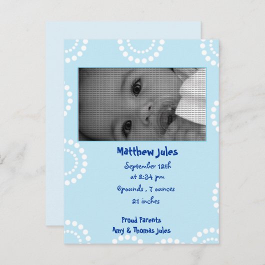 foto van baby's met aankondiging (Voorkant / Achterkant)