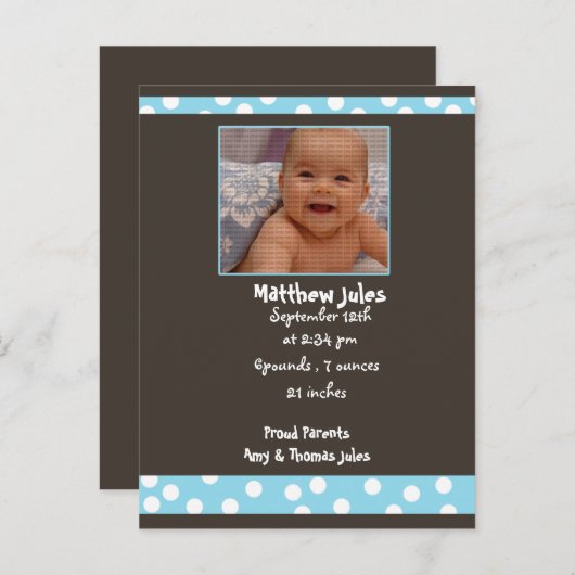 foto van baby's met aankondiging (Voorkant / Achterkant)