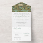 Foto van Back Art Nouveau Dragonfly Lily Pad All All In One Uitnodiging (Binnen)