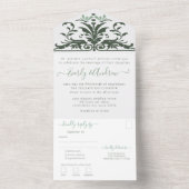 Foto van Back Art Nouveau Dragonfly Lily Pad All In One Uitnodiging (Binnen)