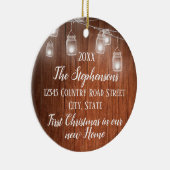 Foto van Back First Kerstmis in ons nieuwe startpu Keramisch Ornament (Rechts)