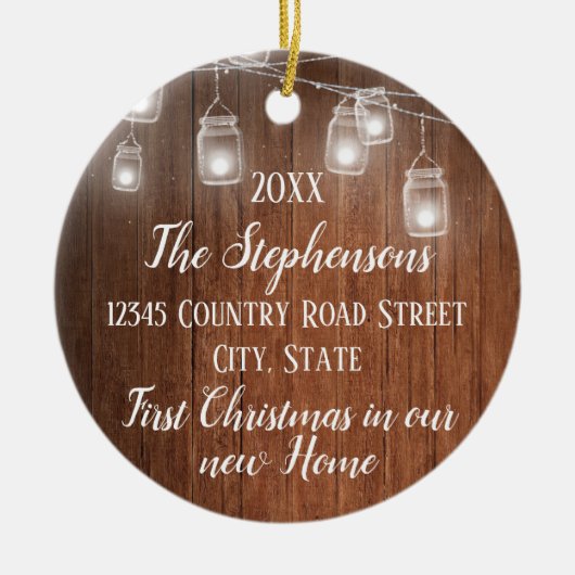 Foto van Back First Kerstmis in ons nieuwe startpu Keramisch Ornament (Voorkant)