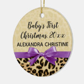 Foto van Back Girl Babys First Kerstluipaard Keramisch Ornament (Links)