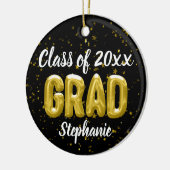 Foto van Back Gold Balloons Senior Afstuderen Keramisch Ornament (Links)