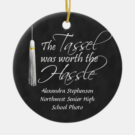 Foto van Back Tassel Worth the Hassle Afstuderen Keramisch Ornament (Voorkant)