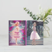 Foto van Ballerina Rozen Floral Ballet Birthday Kaart (Staand voorkant)