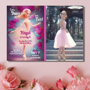 Foto van Ballerina Rozen Floral Ballet Birthday Kaart