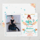 Foto van Ballerina verjaardagsuitnodiging Ballet Kaart (Voorkant / Achterkant)