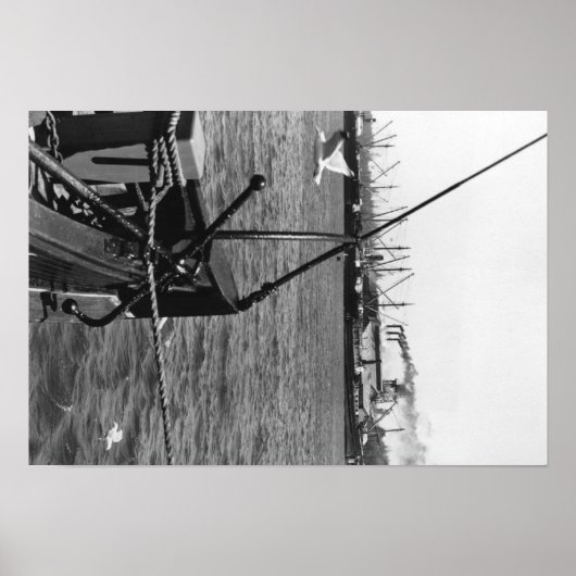 Foto van Bandon, Oregon Harbour Uitzicht en Ships Poster (Voorkant)