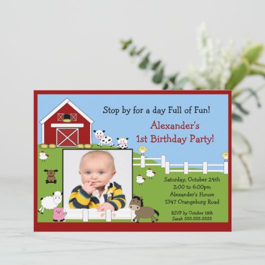 Foto van Barn Animals Fun 1 oktober Kaart (Staand voorkant)