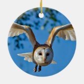 Foto van Barn Owl Flight Keramisch Ornament (Achterkant)