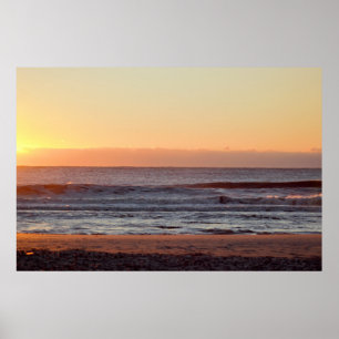 Foto van Beach Ocean Sunrise Poster