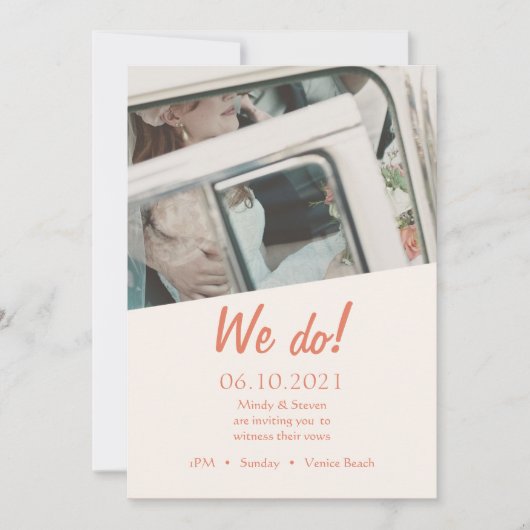 Foto van Beach Wedding Invitation Kaart (Voorkant)