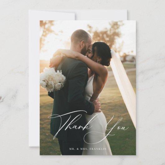 Foto van Beachside Pampas Grass Wedding Bedankkaart (Voorkant)