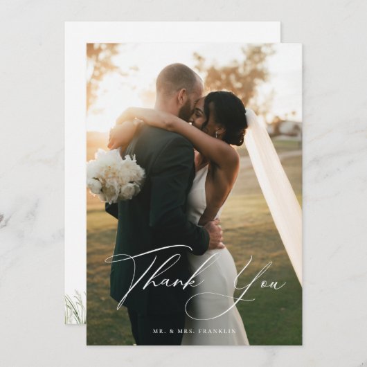 Foto van Beachside Pampas Grass Wedding Bedankkaart (Voorkant / Achterkant)