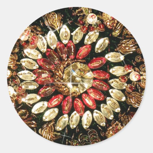 Foto van Beaded Indian Saree Ronde Sticker (Voorkant)