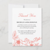 Foto van begrafenis | Coral Magnolia Bedankkaart (Voorkant)